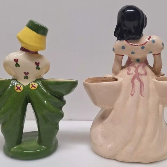 Vintage Kim Ward Lot of 2 Kaye of Hollywood California Pottery Vase Double Sided - Picture 2 of 13